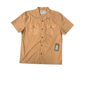Howler Brothers Shores Club Shirt Mens‎ Medium Duck Brown Short Sleeve